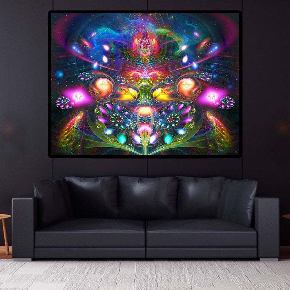 Dimitri the Frog Trippy Psychedelic Tapestry Wall Hanging-xinru shop