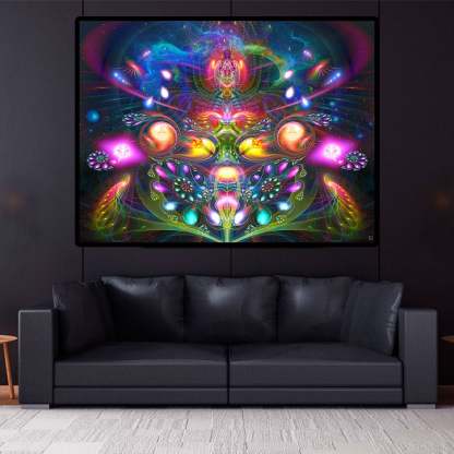 Dimitri the Frog Trippy Psychedelic Tapestry Wall Hanging-xinru shop