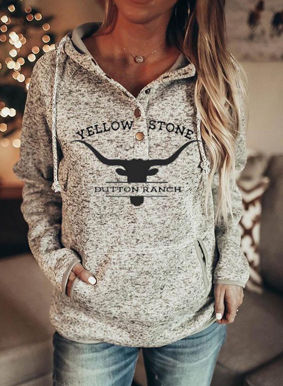 Ladies Yellowstone Film and Television Print Hoodie-xinru shop