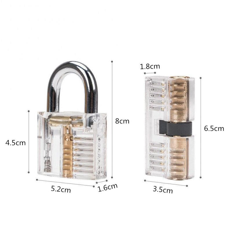 Lock Picking Set Kit Tool With Transparent Practice Training Padlock Lock For Locksmith Beginners And Professional-xinru shop