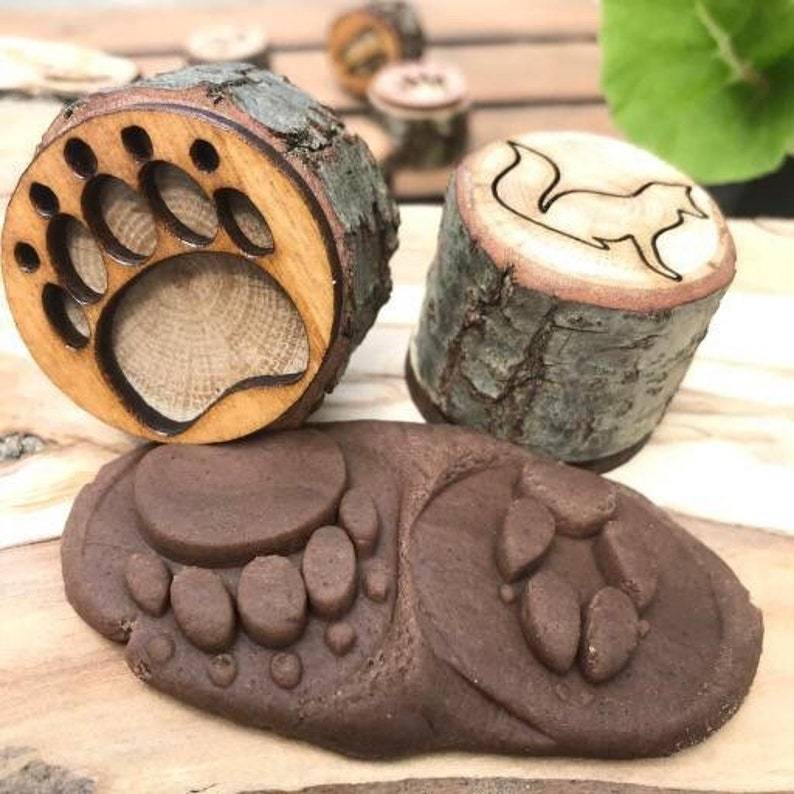 9 Pieces Animal Tracks Playdoh Stamps Set-xinru