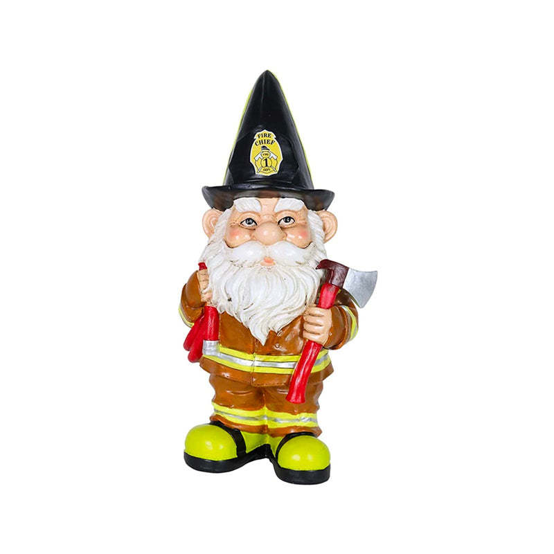Firefighter Gnome Resin Statue Garden Decor-xinru