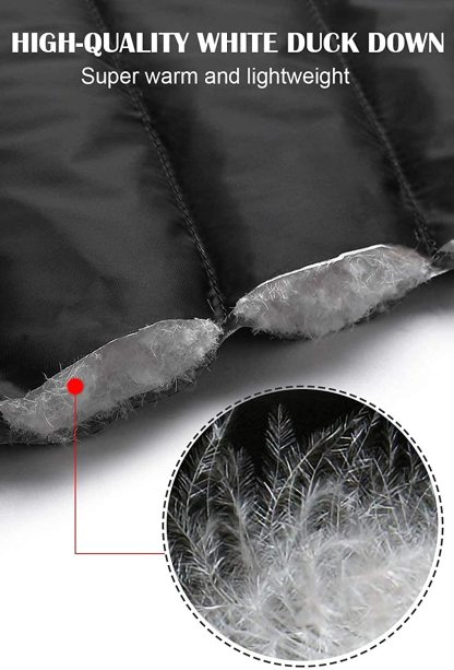 Men's Down Heated Jacket with Battery Pack 7.4V and Detachable Hood-xinru shop