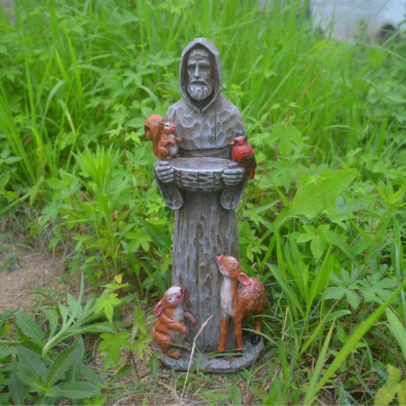 St. Francis And Friends Garden Statuary  Bird Feeder-xinru