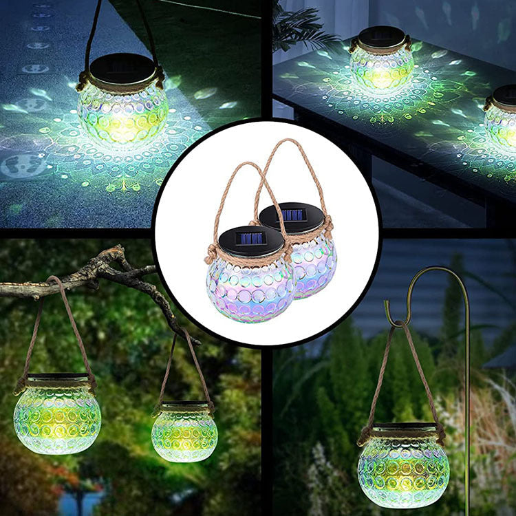 Solar Cracked Glass Bottle LED Outdoor Decorative Hanging Light-xinru