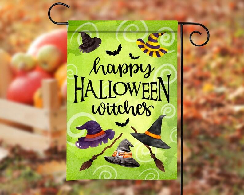 Halloween Witches Hat Happy Halloween Witches Green Halloween Gifts Garden House Flag-xinru shop