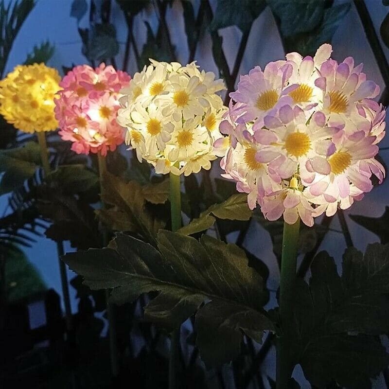Outdoor Solar LED Light Flower Chrysanthemum Garden Stake-xinru