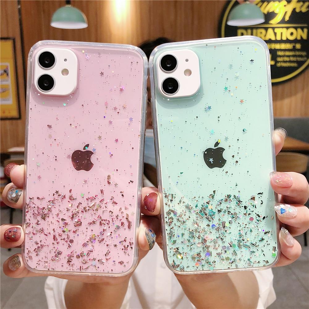 Colorful Glitter Plain Case-xinru