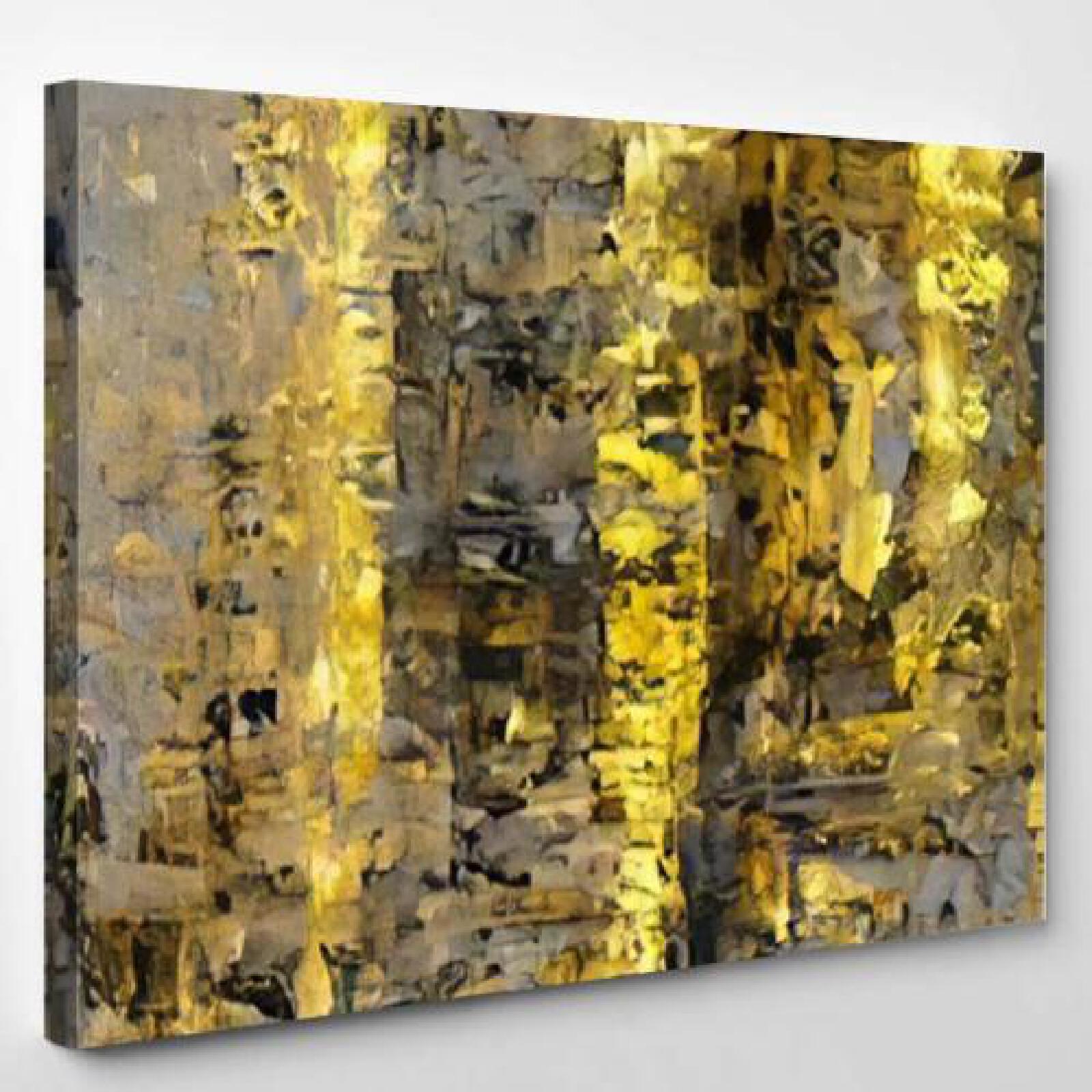 Brown Yellow Abstract Art-xinru shop