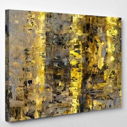 Brown Yellow Abstract Art-xinru shop