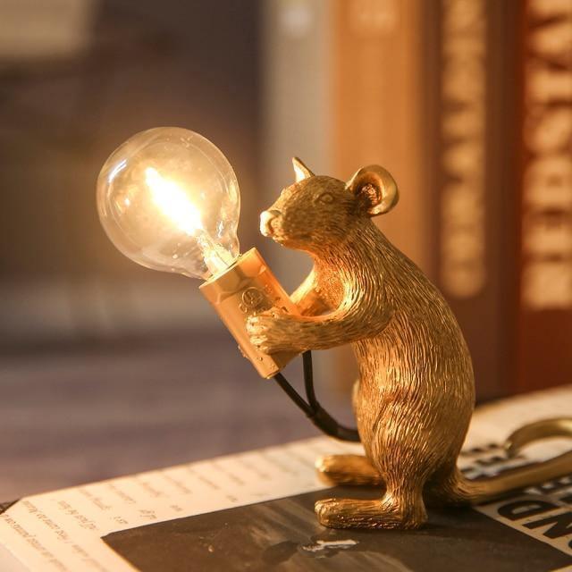 Nordic Resin Cute Mouse Animal Desk Lamp-xinru