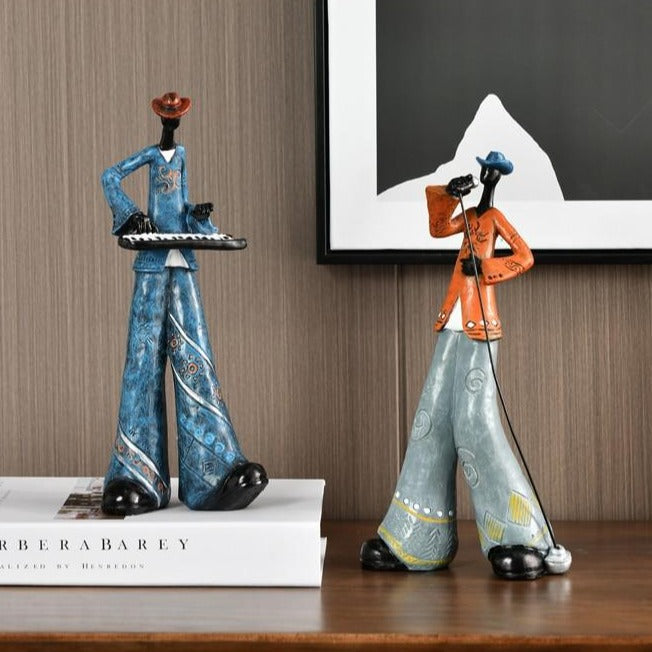Resin Craft Music Band Statues For Decorations Creative People Ornaments-xinru