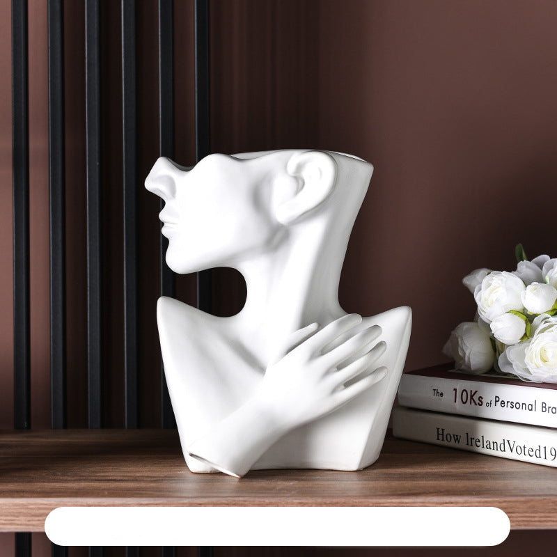 Portrait Nordic Ceramic Vase Decorative Flower Vase Home Decor-xinru shop