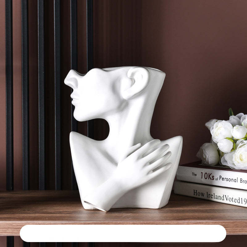 Portrait Nordic Ceramic Vase Decorative Flower Vase Home Decor-xinru shop