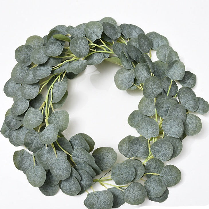 5.9FT Green Faux Eucalyptus Leaves Spring Garland-xinru
