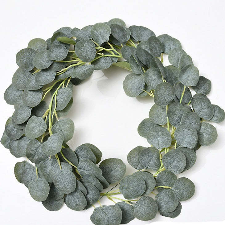 5.9FT Green Faux Eucalyptus Leaves Spring Garland-xinru