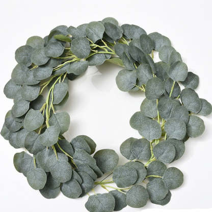 5.9FT Green Faux Eucalyptus Leaves Spring Garland-xinru