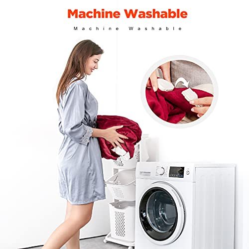 Flannel Heated Blanket Machine Washable (Red & White)-xinru shop