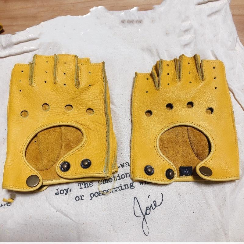 Retro Motorcycle Riding Cowhide Half-finger Gloves-xinru shop