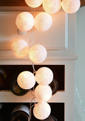 LED Cotton Ball String Lights Christmas Fairy Lighting Wedding Halloween Party-xinru