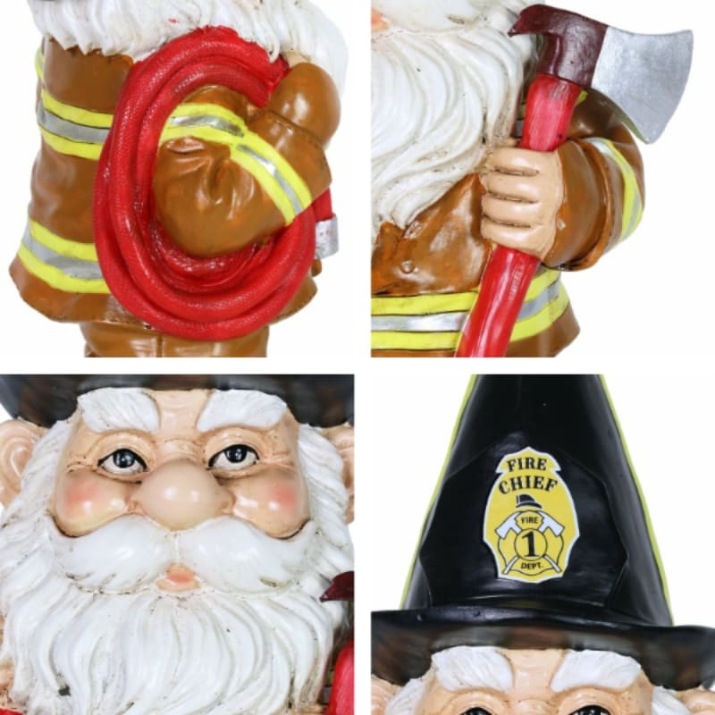 Firefighter Gnome Resin Statue Garden Decor-xinru