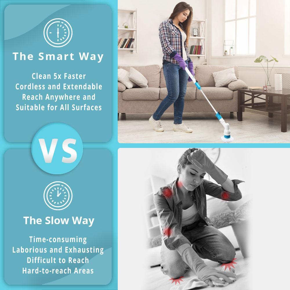 Electric Power Cleaning Scrubber With Extension Handle-xinru