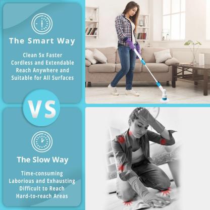 Electric Power Cleaning Scrubber With Extension Handle-xinru