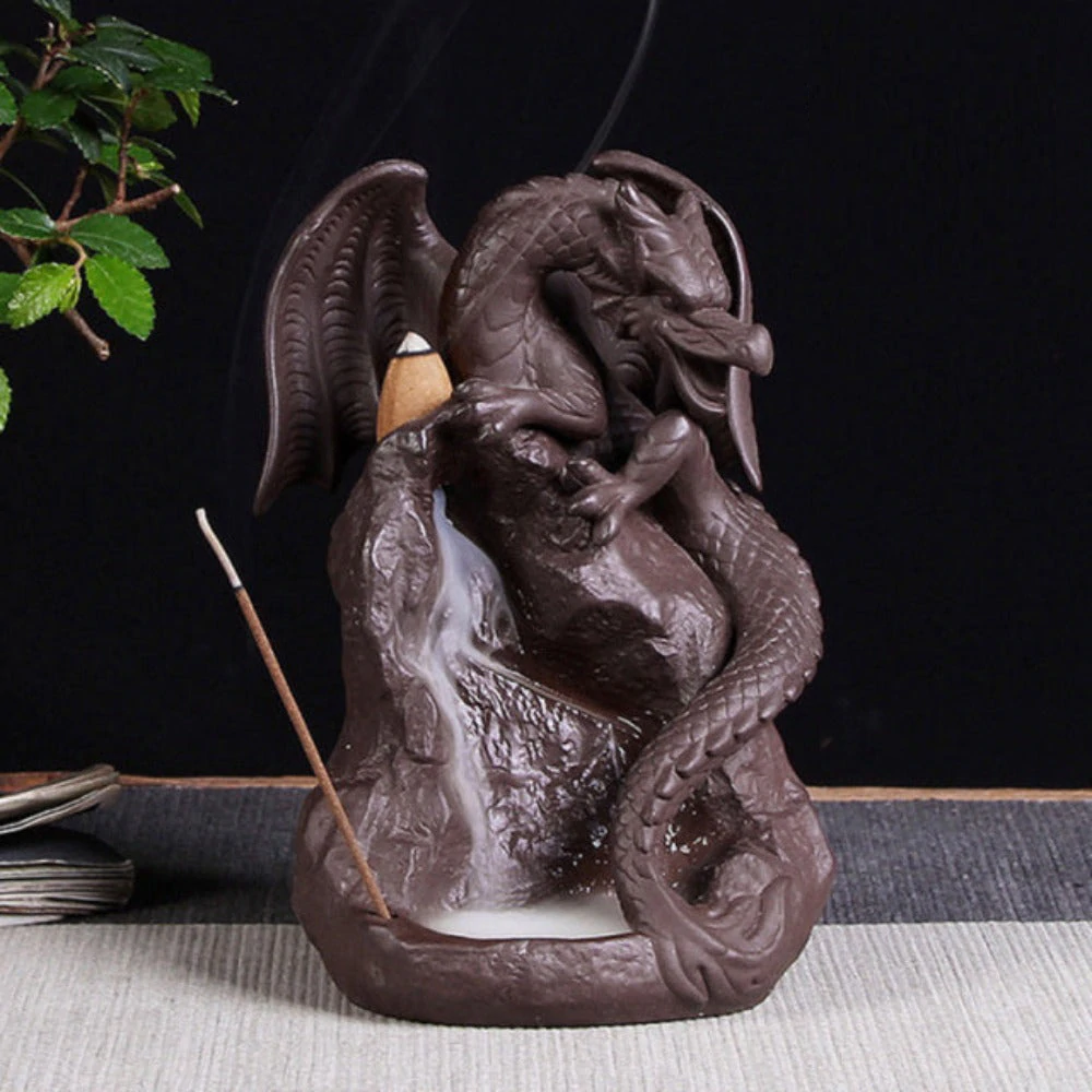 Mystic Dragon Waterfall Down Flow Draft Incense Burner-xinru