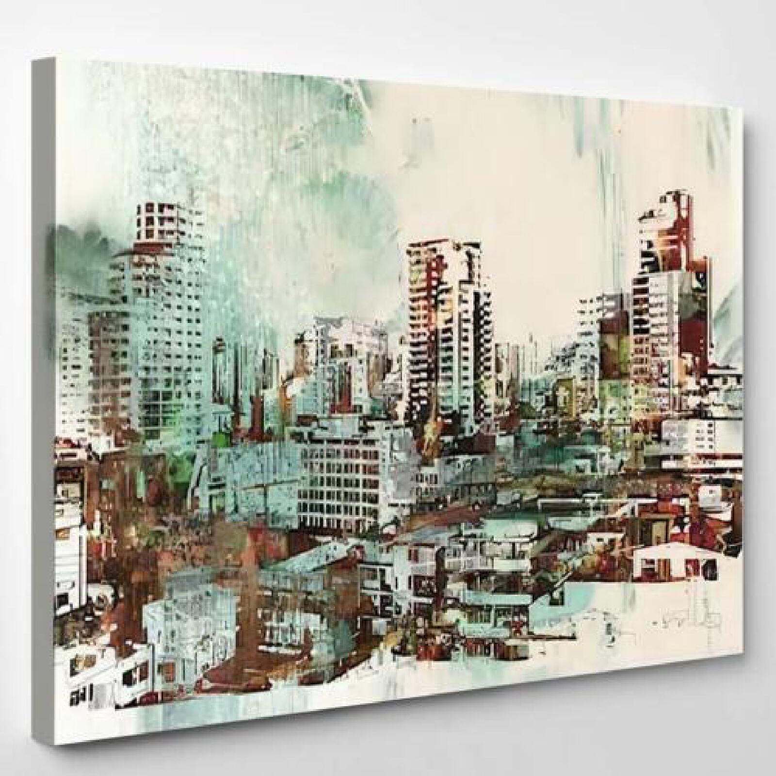 Cityscape Abstract Textures Painting-xinru shop
