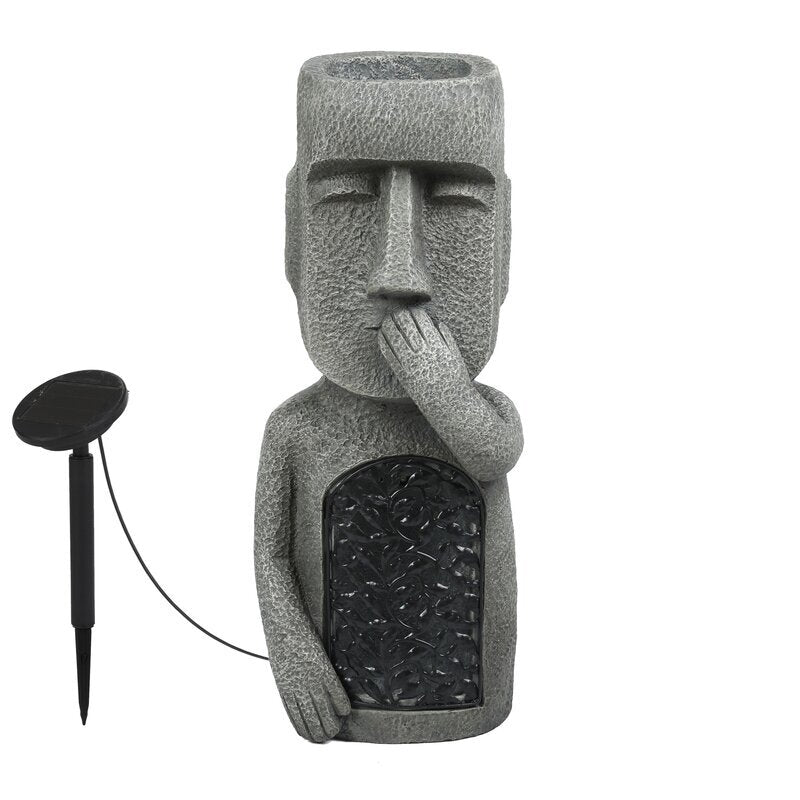 See Hear Speak Gray Mgo Set 3 Garden Easter Solar Statues-xinru