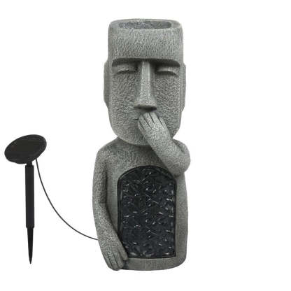 See Hear Speak Gray Mgo Set 3 Garden Easter Solar Statues-xinru