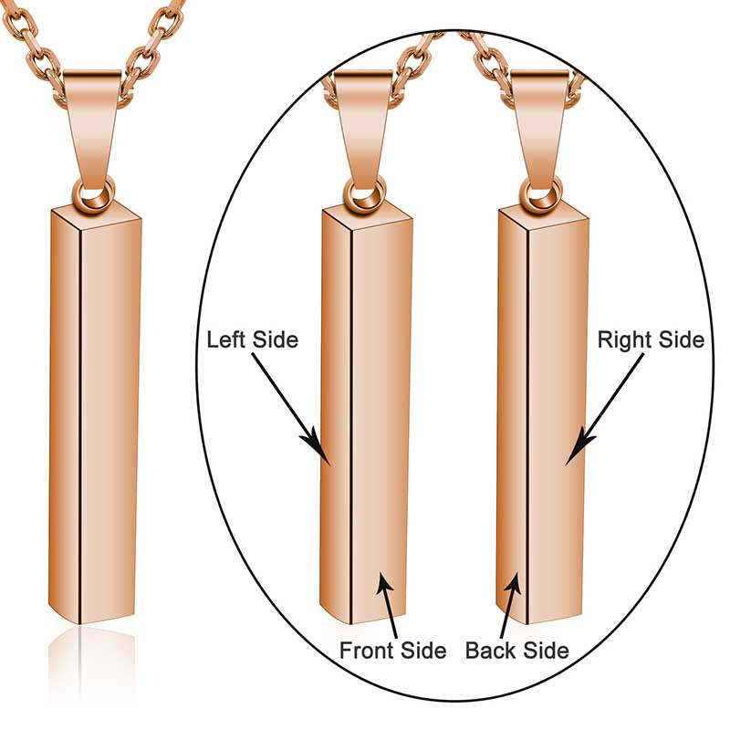 Mother's Day Gift Personalized Custom Engraved 3D Bar Necklace-xinru