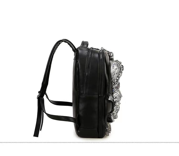 3D Leather Skull Backpack-xinru shop