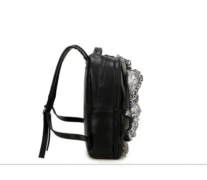 3D Leather Skull Backpack-xinru shop