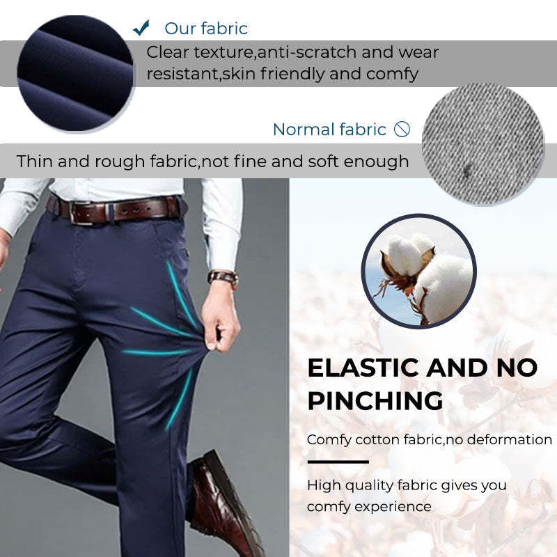 Men's Ice Silk  Summer Thin French Gentleman Non-Ironing Anti-Wrinkle Suit Pants-xinru