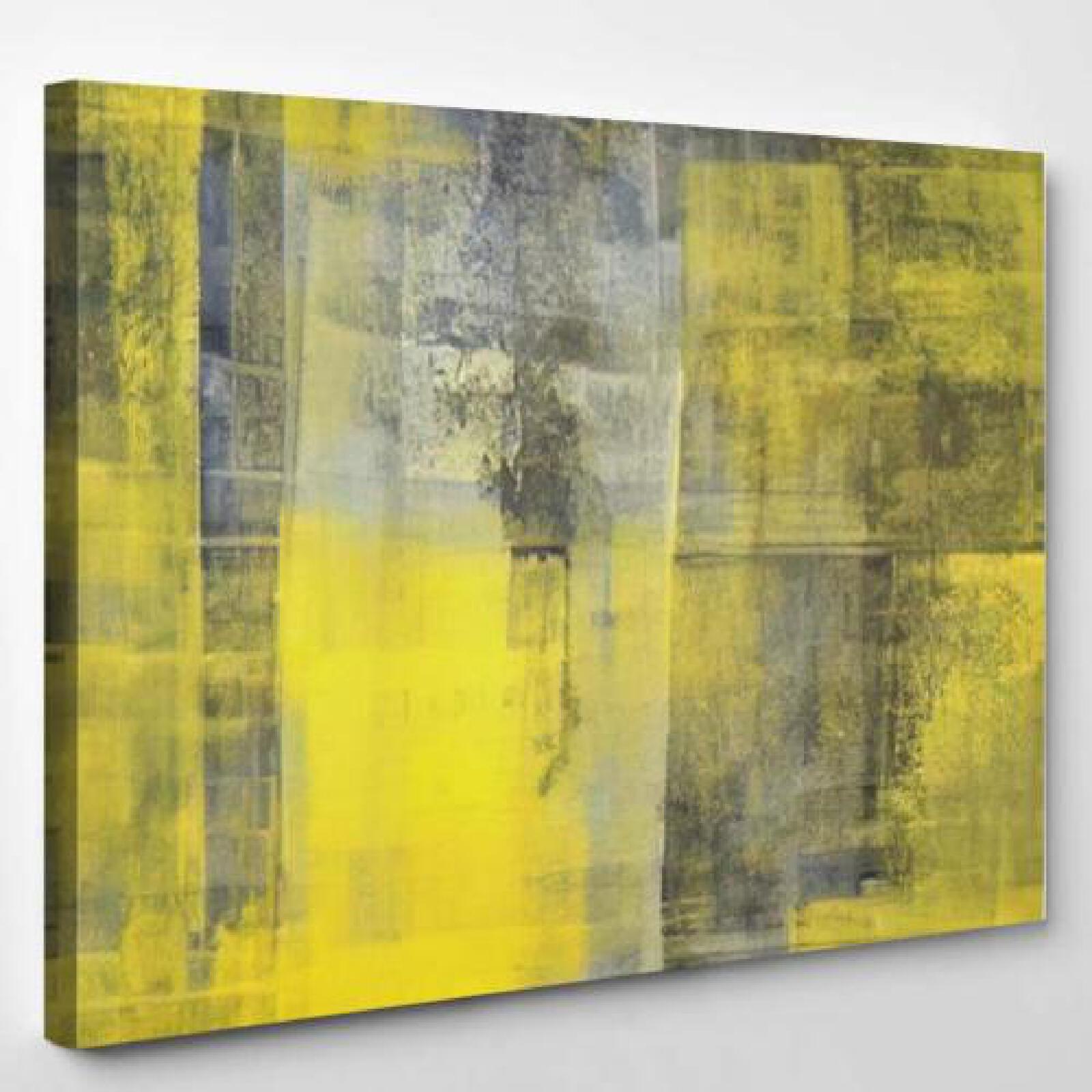 Black Yellow Abstract Art Painting-xinru shop