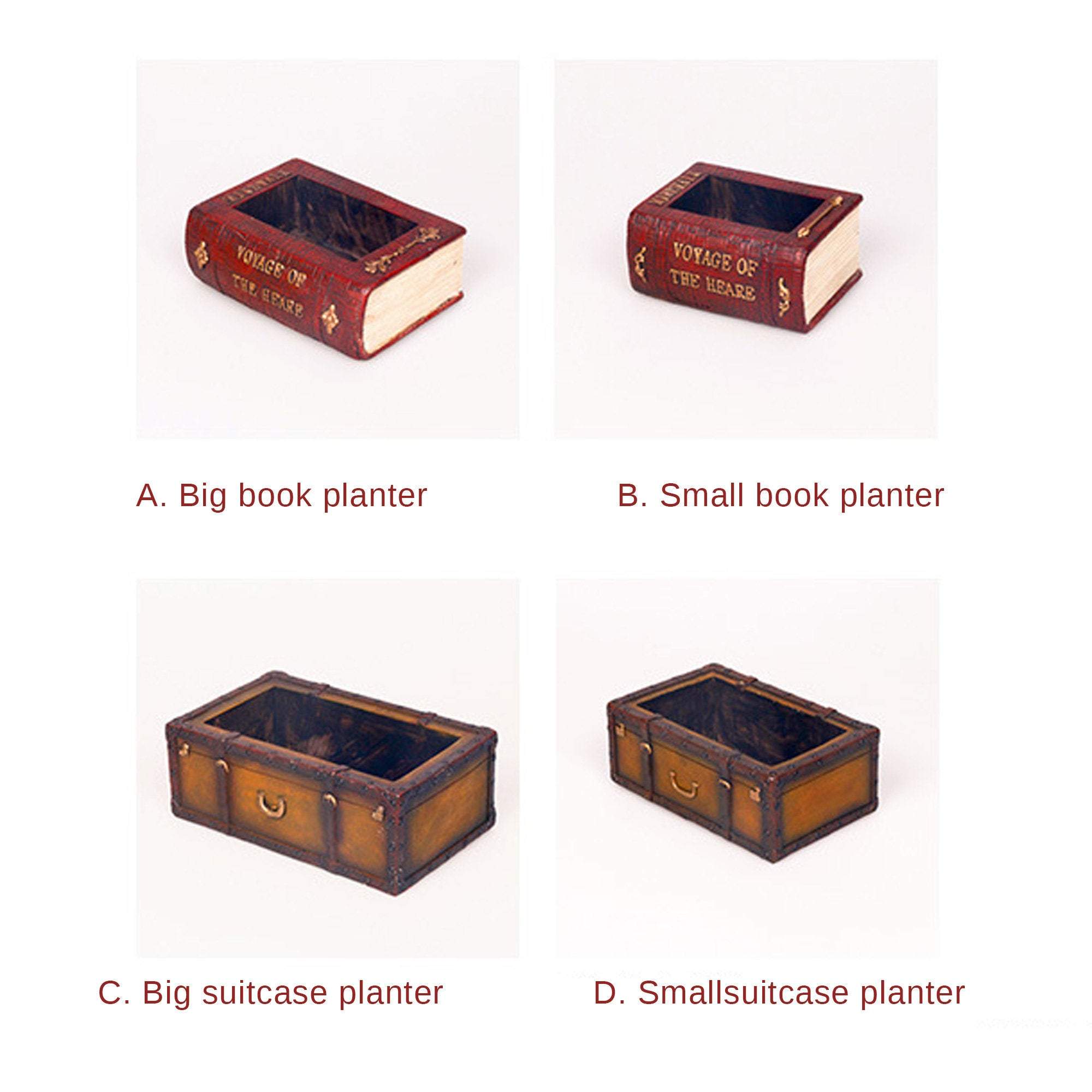 Vintage Book Succulent Herb Planter Flower Basket Pot Plant Home Decor-xinru
