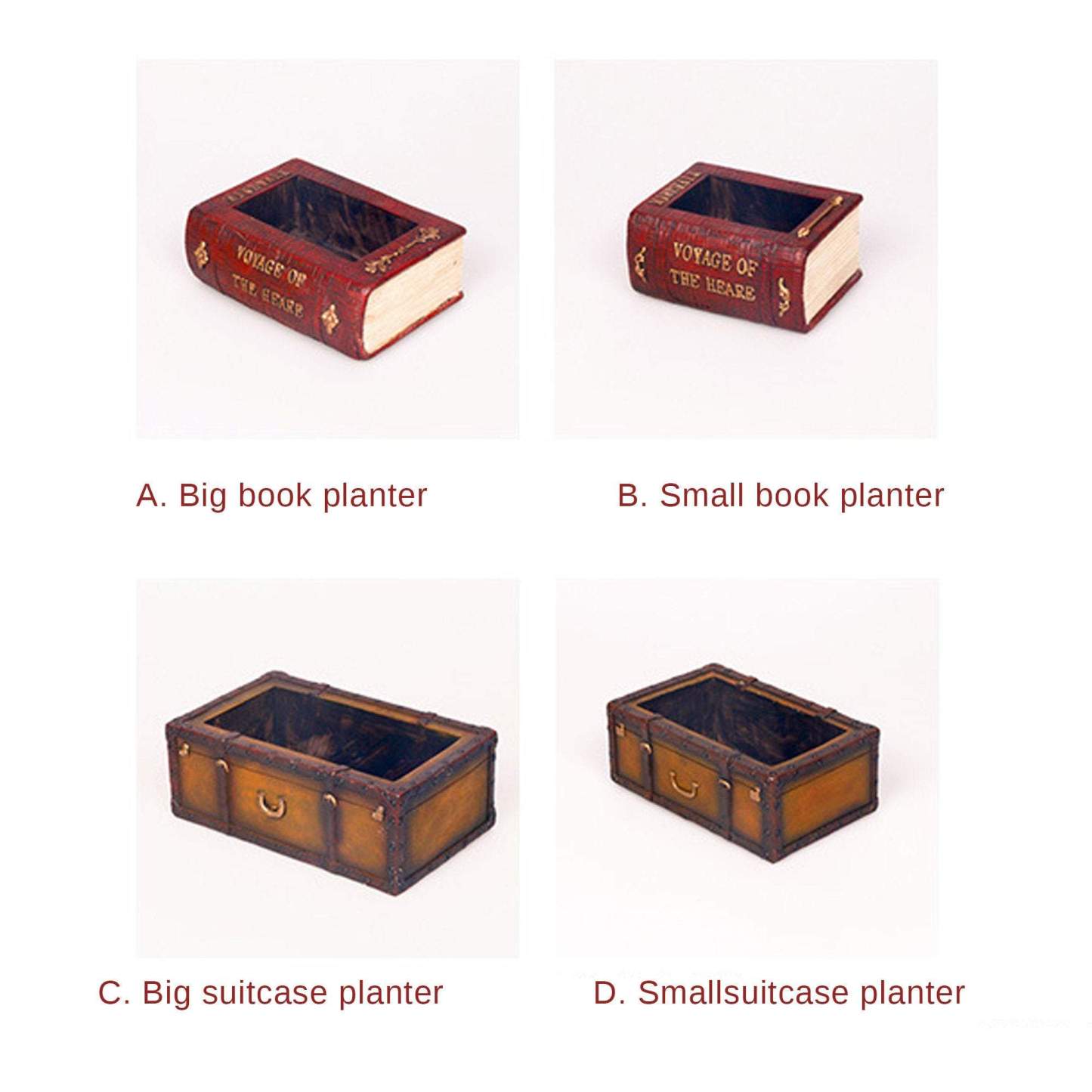 Vintage Book Succulent Herb Planter Flower Basket Pot Plant Home Decor-xinru
