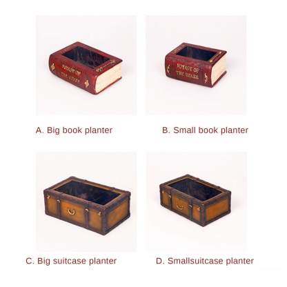 Vintage Book Succulent Herb Planter Flower Basket Pot Plant Home Decor-xinru