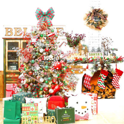 Traditional Painted Christmas Ball Ornaments for Xmas Tree, Set of 30-xinru shop