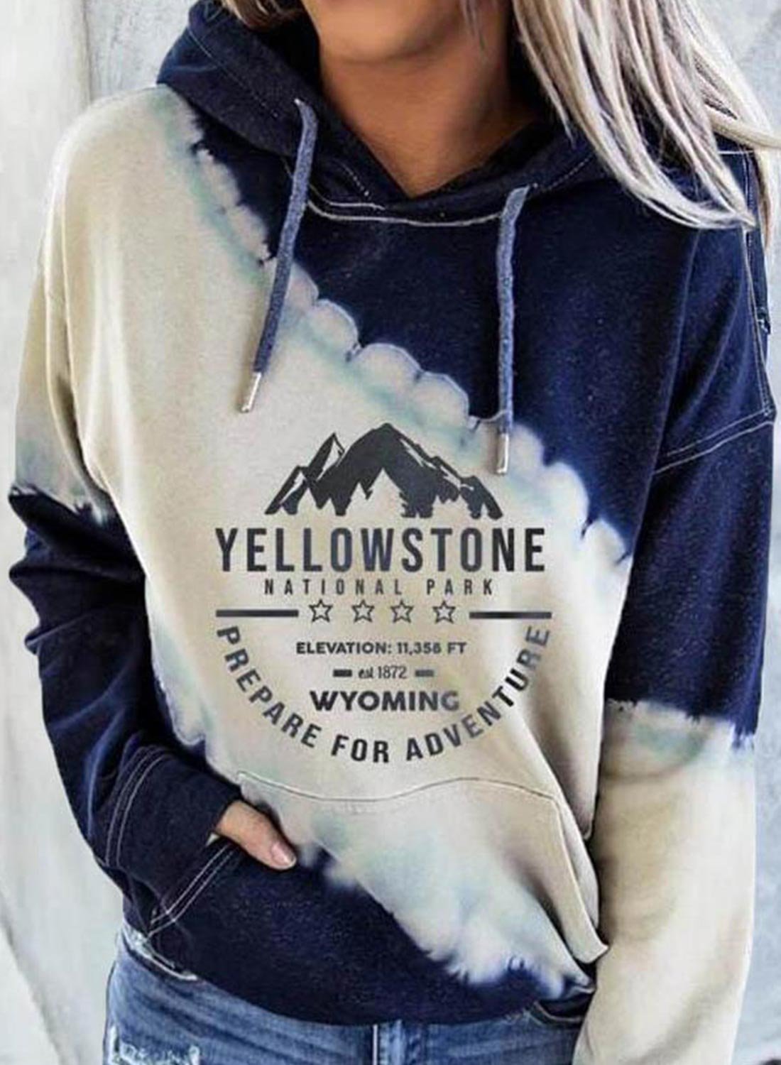 Women's Yellowstone Dutton Ranch Tie Dye Print Hoodies With Pockets-xinru shop