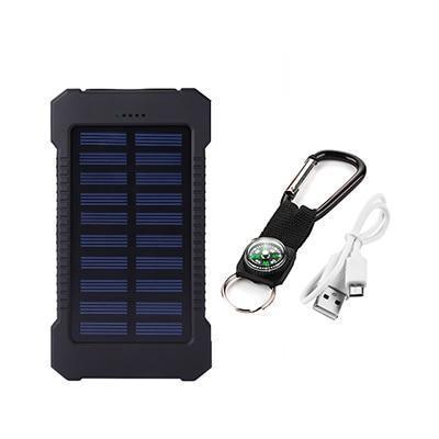20000mAh Dual-USB Waterproof Solar Portable  Compass Battery Charger-xinru