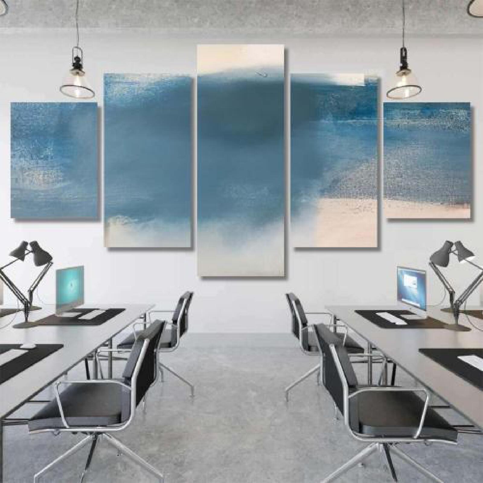 Blue Grey Abstract Art-xinru shop