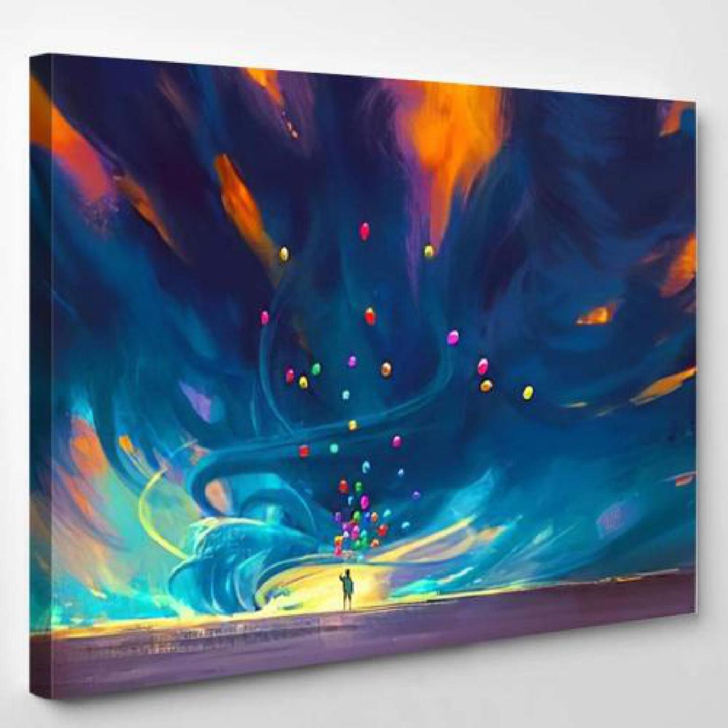 Child Holding Balloons Standing Front Fantasy-xinru shop