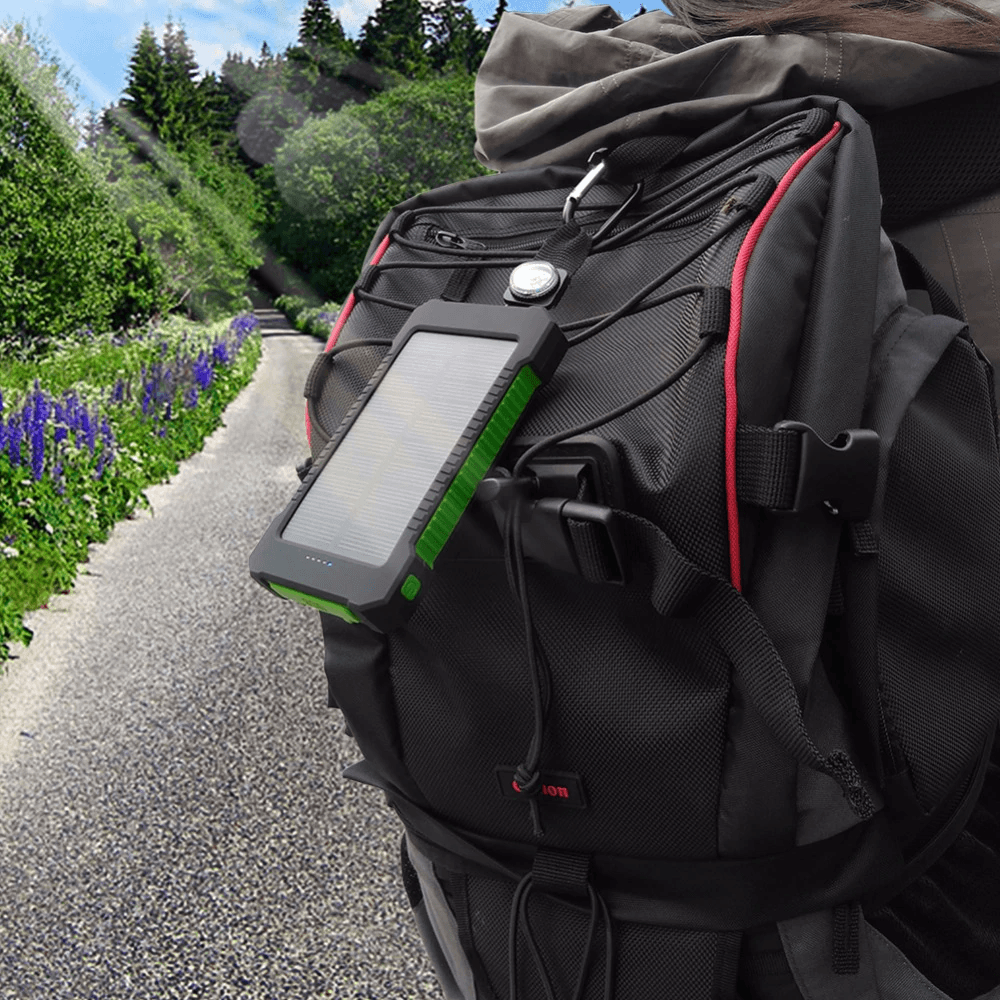 20000mAh Dual-USB Waterproof Solar Portable  Compass Battery Charger-xinru