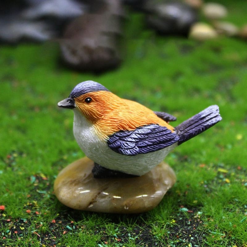Figurines Simulation Cute Miniature Bird Resin Magpie Mini Dollhouse Decor-xinru