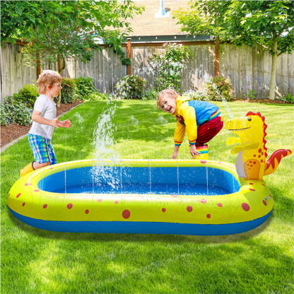 Outdoor Inflatable Dinosaur Water Spray Pad Children Summer Swimming Pool-xinru