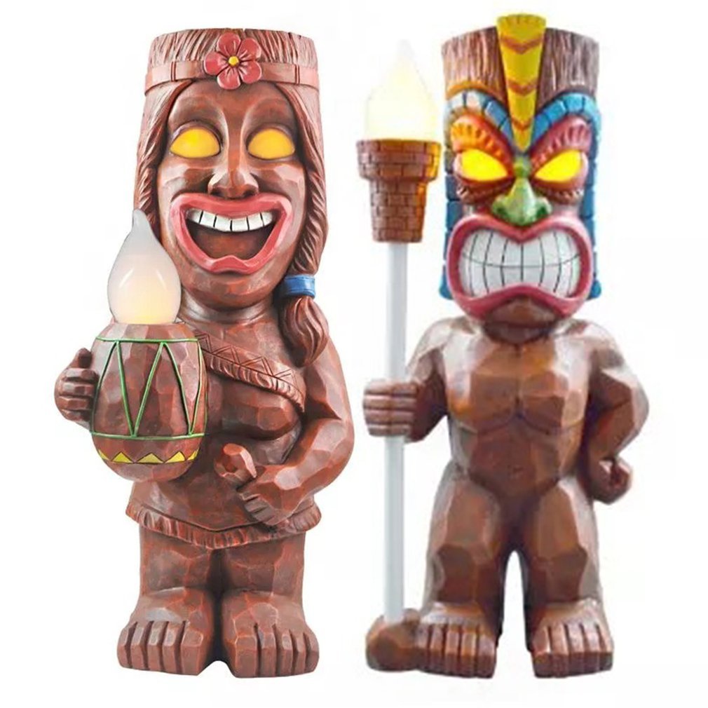 Retro Tiki Figure Statue Torch Tiki Surfboard Tili Sculpture Hawaii-xinru