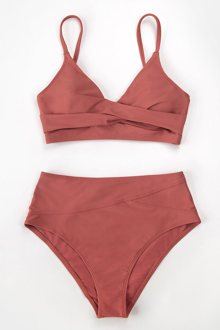 Marsala Twist High Waisted Bikini-xinru