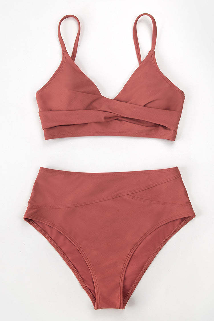 Marsala Twist High Waisted Bikini-xinru
